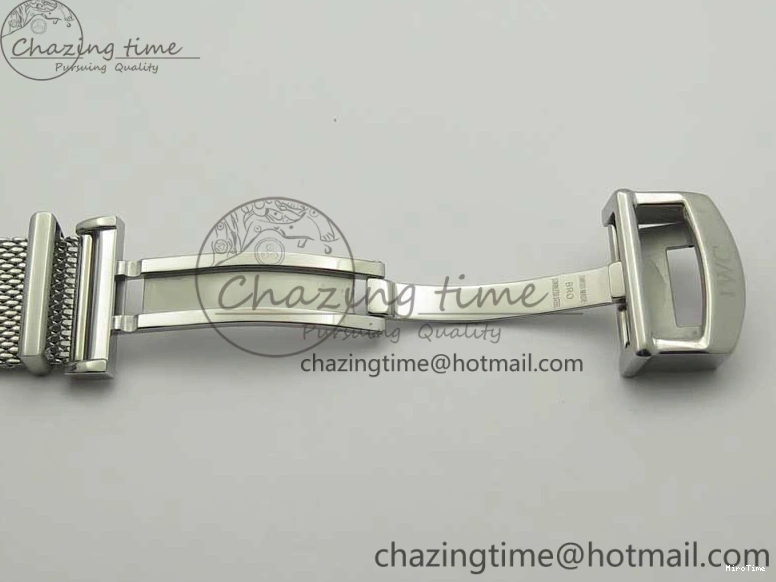 MIROTIME 0307 Portofino IW356501 SS V3 MK 1:1 Best Edition Blue Dial On SS Mesh Bracelet MIYOTA Timeless 7194